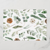 Kerstsage groen 1 foto botanisch schrift folie feestdagenkaart (Achterkant)