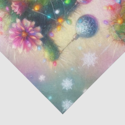 Kerstsaguaro Cactus grillige decoupage Tissuepapier (Detail)