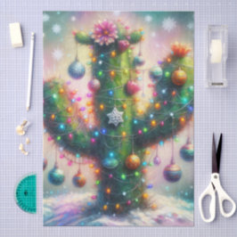 Kerstsaguaro Cactus grillige decoupage Tissuepapier