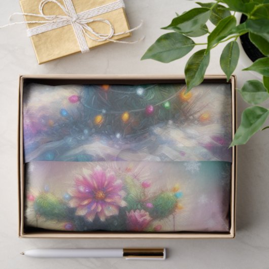 Kerstsaguaro Cactus grillige decoupage Tissuepapier (Geschenk)