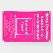 Kerstsale Zakelijk Roze 75 x 120 cm banner (Horizontaal)