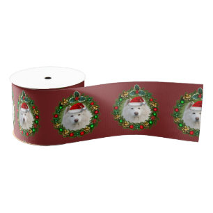 KerstSamoyed dog 2-inch Grosgrain lbon Lint