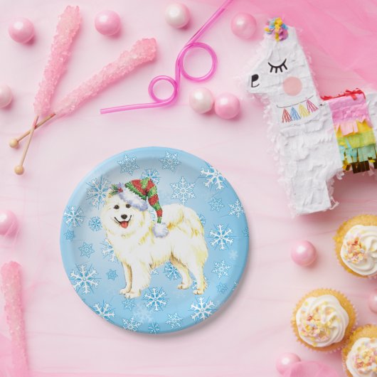 KerstSamoyed Papieren Bordje (Feest)
