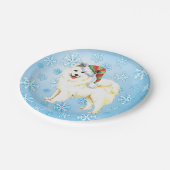 KerstSamoyed Papieren Bordje (Gekanteld)