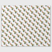 KerstSanta Airedale Terrier HO HO Cute Cadeaupapier (Vlak)