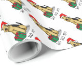 KerstSanta Airedale Terrier HO HO Cute Cadeaupapier (Rol Hoek)