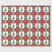 KerstSanta Airedale Terrier HO HO Cute Cadeaupapier (Vlak)