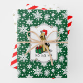 KerstSanta Airedale Terrier HO HO Cute Inpakpapier Vel (In situ)