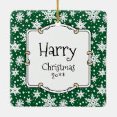 KerstSanta Airedale Terrier HO HO Cute Keramisch Ornament (Achterkant)