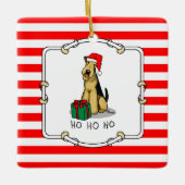 KerstSanta Airedale Terrier HO HO Cute Keramisch Ornament (Voorkant)