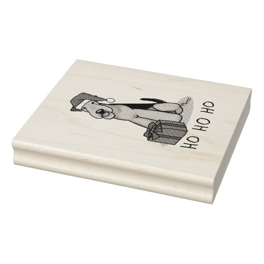KerstSanta Airedale Terrier HO HO Cute Rubberstempel (Stempel)