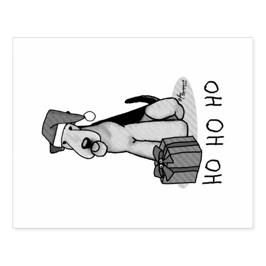 KerstSanta Airedale Terrier HO HO Cute Rubberstempel (Afrduk)