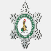 KerstSanta Airedale Terrier HO HO Cute Tin Sneeuwvlok Ornament (Rechts)