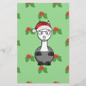 kerstsanta Alpaca Briefpapier (Voorkant)