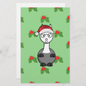 kerstsanta Alpaca Briefpapier (Voorkant / Achterkant)