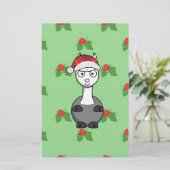 kerstsanta Alpaca Briefpapier (Staand voorkant)