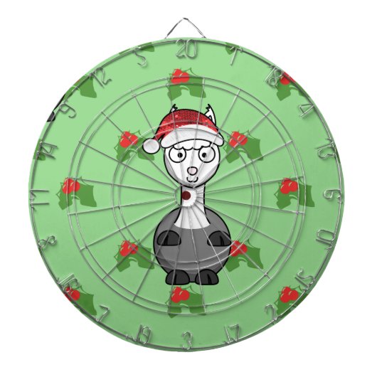 kerstsanta Alpaca Dartbord (Voorkant)