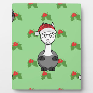 kerstsanta Alpaca Fotoplaat