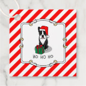 KerstSanta Boston Terrier (zwart) Cute Bedankjes Labels (Voorkant)