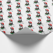 KerstSanta Boston Terrier (zwart) Cute Cadeaupapier (Hoek)