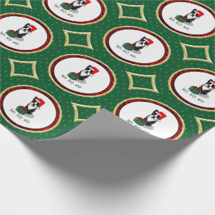 KerstSanta Boston Terrier (zwart) Cute Cadeaupapier
