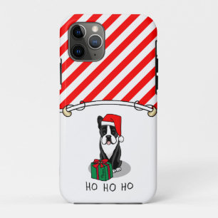 KerstSanta Boston Terrier (zwart) Cute Case-Mate iPhone Case