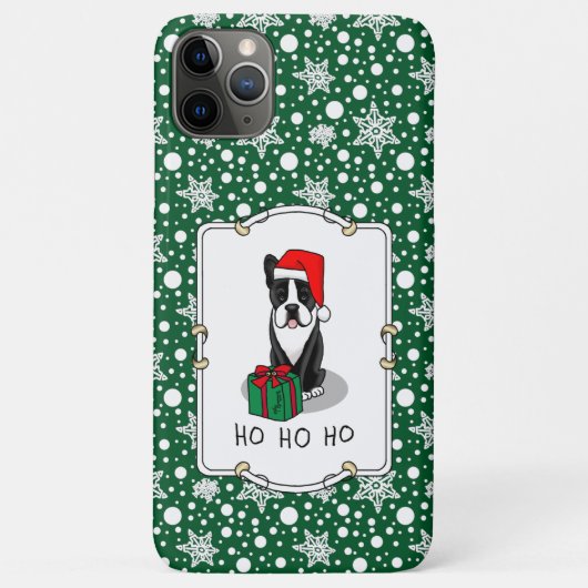 KerstSanta Boston Terrier (zwart) Cute Case-Mate iPhone Case (Achterkant)
