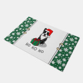 KerstSanta Boston Terrier (zwart) Cute Deurmat (Schuin)