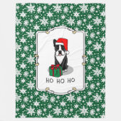 KerstSanta Boston Terrier (zwart) Cute Fleece Deken (Voorkant)