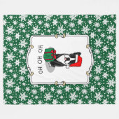 KerstSanta Boston Terrier (zwart) Cute Fleece Deken (Voorkant (Horizontaal))