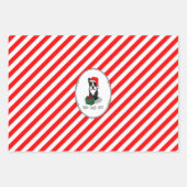 KerstSanta Boston Terrier (zwart) Cute Inpakpapier Vel (Voorkant 2)