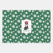 KerstSanta Boston Terrier (zwart) Cute Inpakpapier Vel (Voorkant)