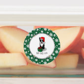 KerstSanta Boston Terrier (zwart) Cute Labels (Aangebracht)
