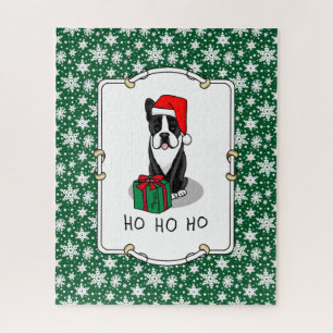 KerstSanta Boston Terrier (zwart) Cute Legpuzzel
