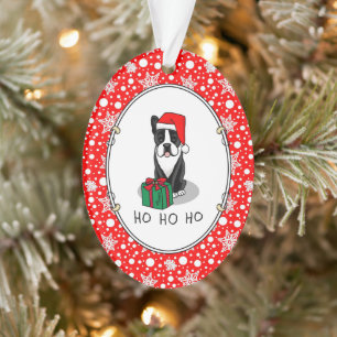KerstSanta Boston Terrier (zwart) Cute Ornament