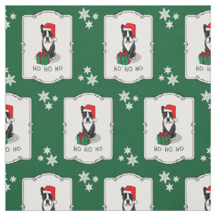 KerstSanta Boston Terrier (zwart) Cute Stof