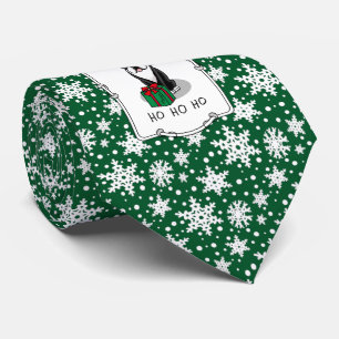 KerstSanta Boston Terrier (zwart) Cute Stropdas