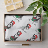 KerstSanta Boston Terrier (zwart) Cute Tissuepapier (Geschenk)