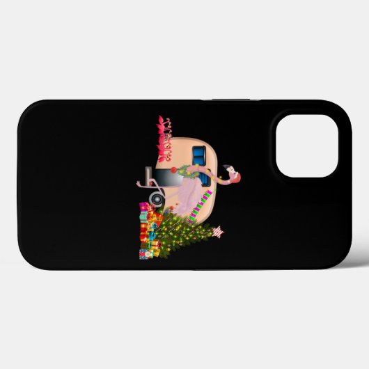 kerstsanta claus flamingo - Roze Kerstman Case-Mate iPhone Case (Achterkant (horizontaal))