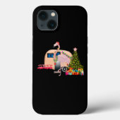 kerstsanta claus flamingo - Roze Kerstman Case-Mate iPhone Case (Achterkant)