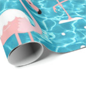 kerstsanta flamingo cadeaupapier (Rol Hoek)