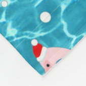 kerstsanta flamingo fleece deken (Hoek)