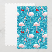 kerstsanta flamingo kaart (Voorkant / Achterkant)