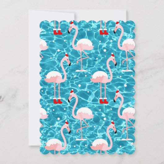 kerstsanta flamingo kaart (Voorkant)