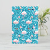 kerstsanta flamingo kaart (Staand voorkant)