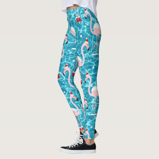 kerstsanta flamingo leggings (Links)