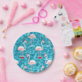 kerstsanta flamingo papieren bordje (Feest)