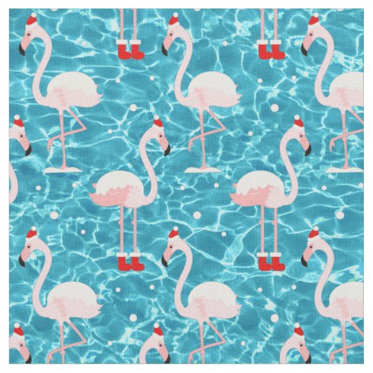 kerstsanta flamingo stof (Close Up)