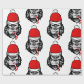 kerstsanta gorilla cadeaupapier (Vlak)
