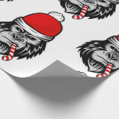 kerstsanta gorilla cadeaupapier (Hoek)